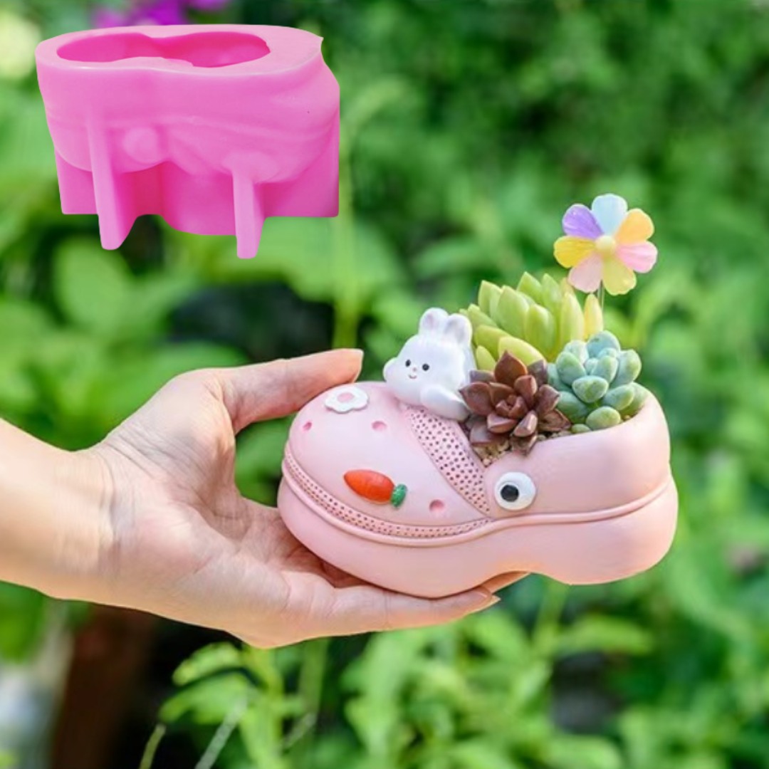 Echeveria Succulent - Zapatillas de animales 3D, planta suculenta,