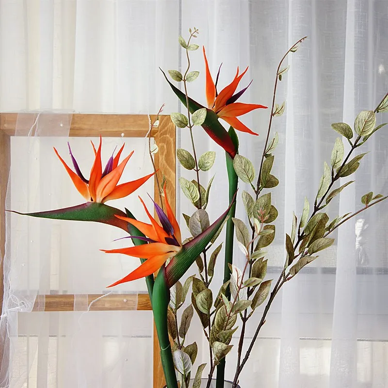Bird Paradise Strelitzia - Flor artificial de tacto real, pájaro
