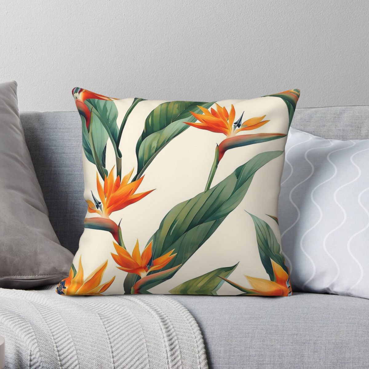 Bird Paradise Strelitzia - Funda de almohada cuadrada Bird Of