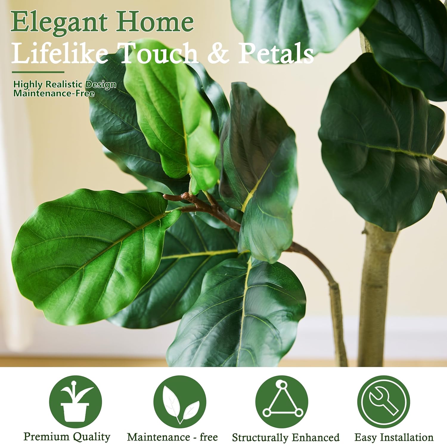 Árbol Artificial de Ficus Lyra - Ficus Lyrata Tree reseña y precio