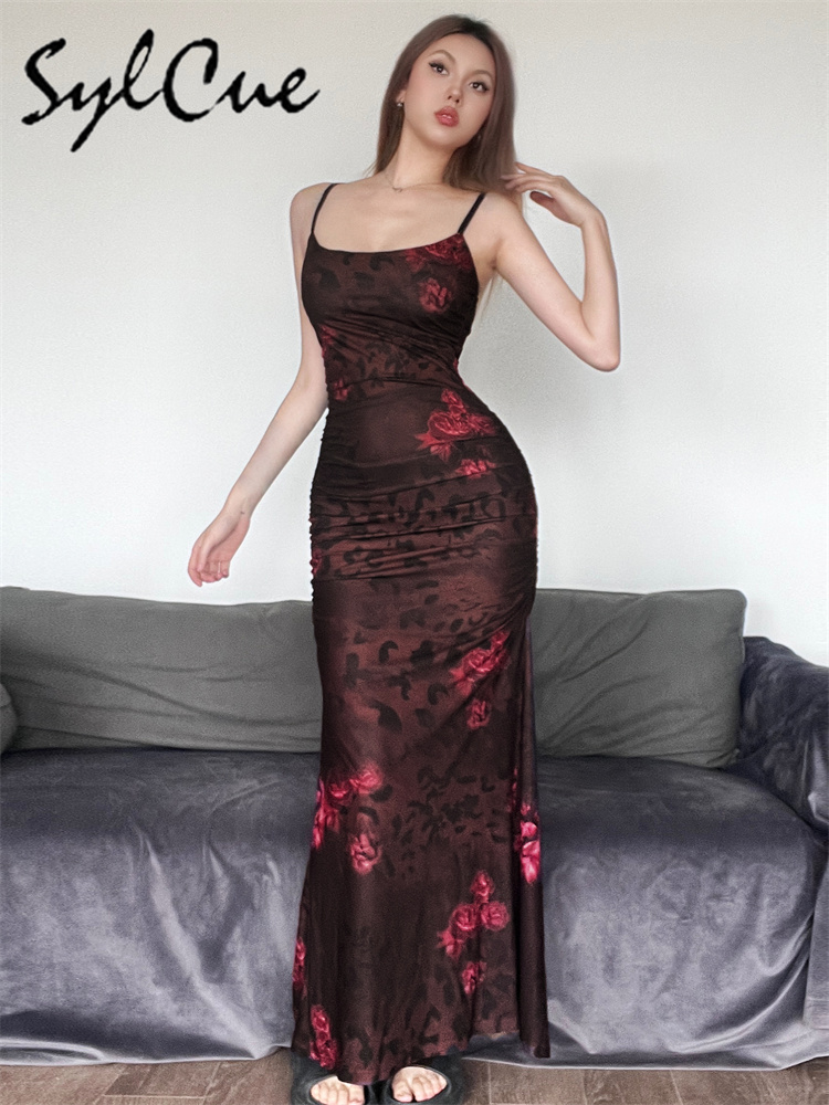 Sylcue-vestido largo con tiran - Aglaonema Red reseña y precio