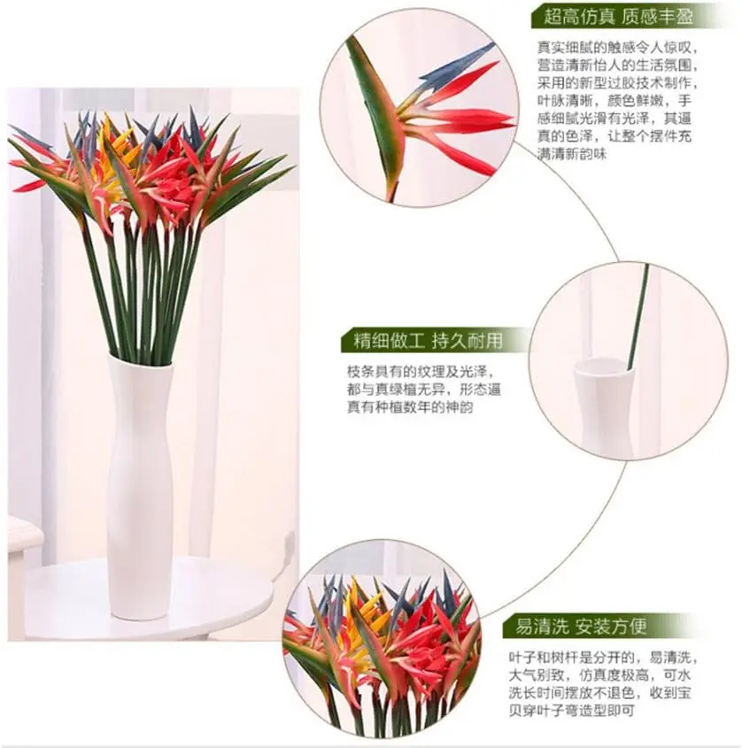 8 Uds. De flores artificiales, - Bird Paradise Strelitzia reseña y precio